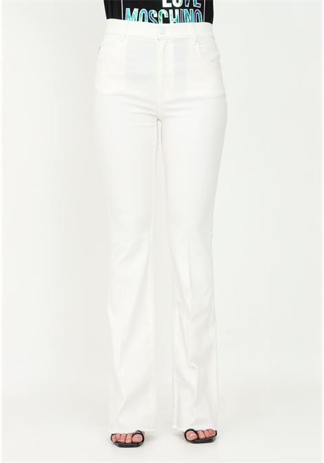 Pantaloni casual love moschino bianco da donna con fondo ampio LOVE MOSCHINO | WQ46881S3633927W